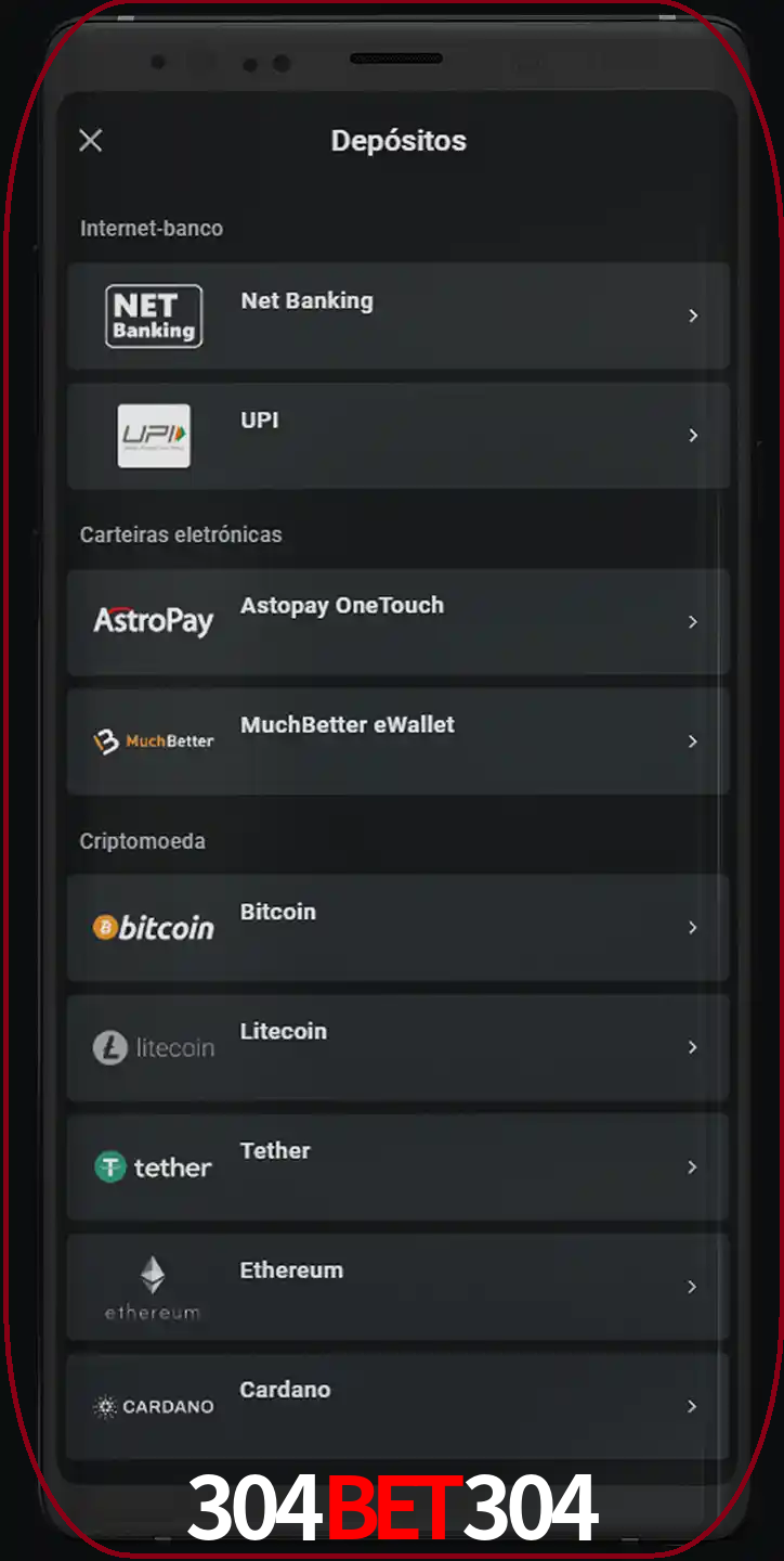 Você pode usar métodos alternativos de depósito.